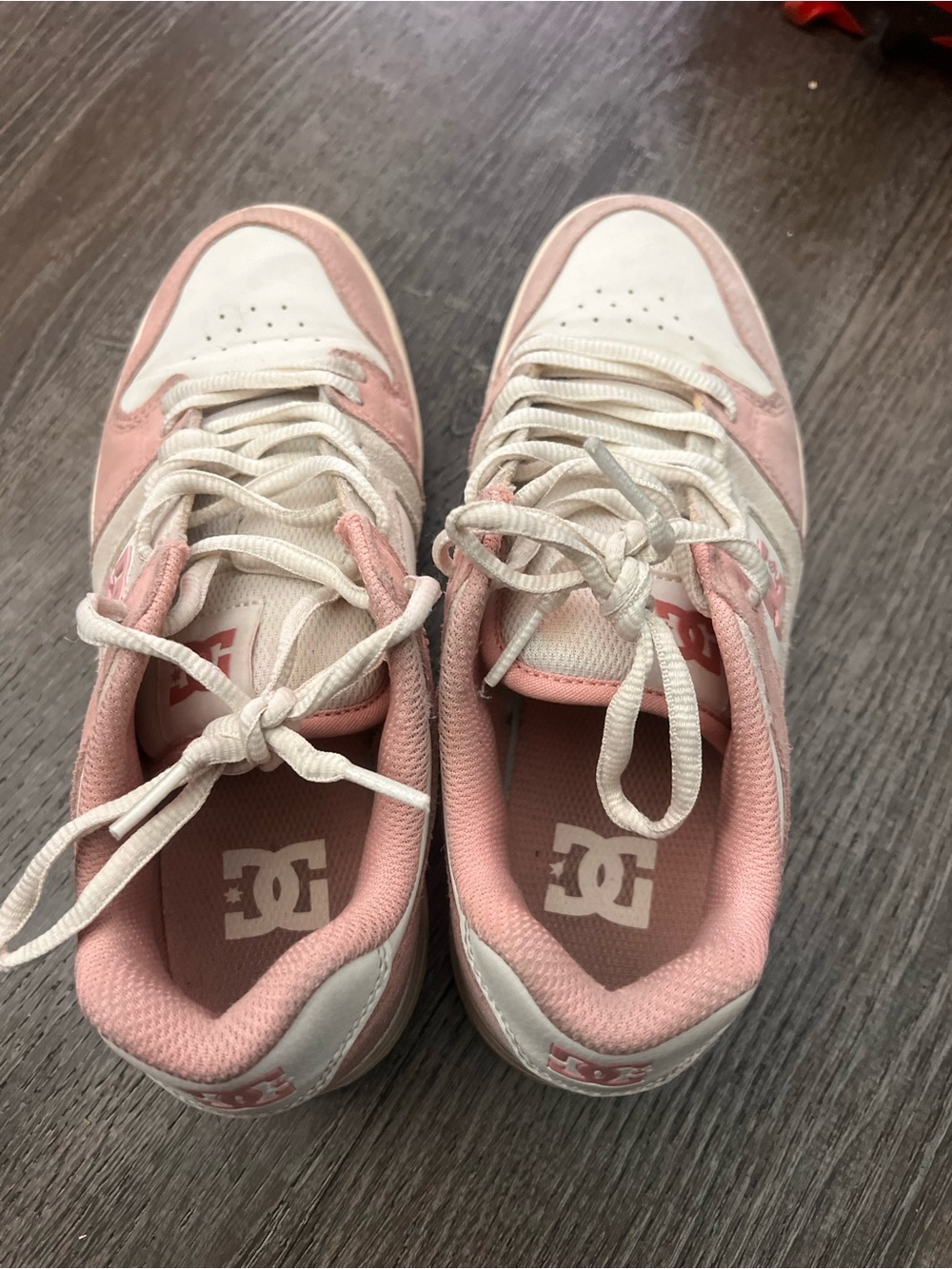 DC Women's White and Light Pink Low-Top Sneakers